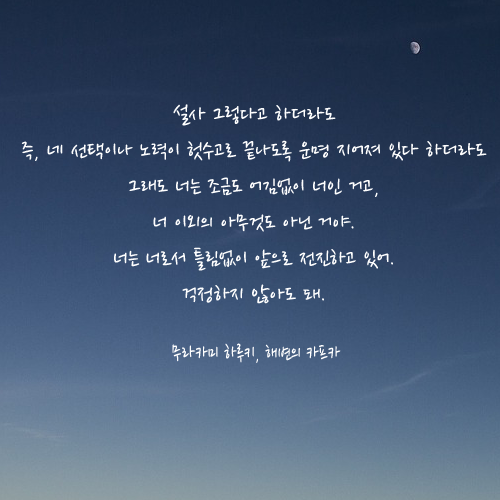 인생의 목적은 사랑받는 사람이 되는 것이 아니라 자기 자신이 되는 거란다 | 인스티즈