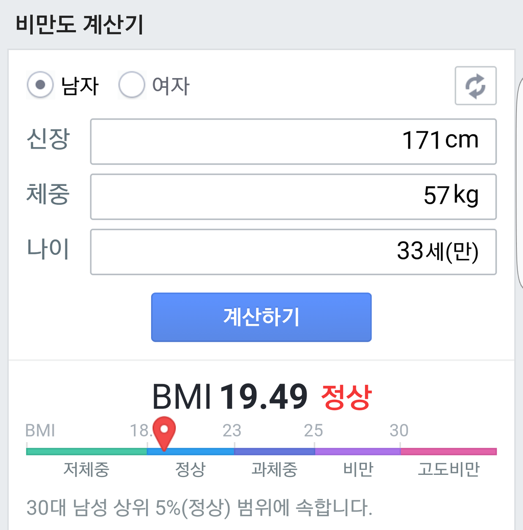 정상인대 사람들은 말랐다고하는 체중 | 인스티즈