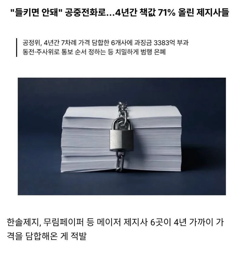 최근 적발된 제지사 담합 수법 ㄷㄷ | 인스티즈