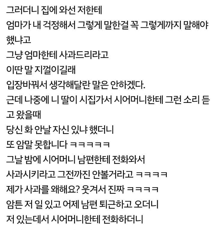 이중적인 시어머니한테 한마디함 (시댁갑질,마마보이..이혼) | 인스티즈