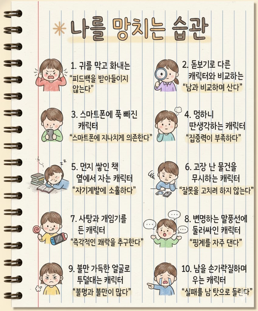 나를 망치는 습관 | 인스티즈