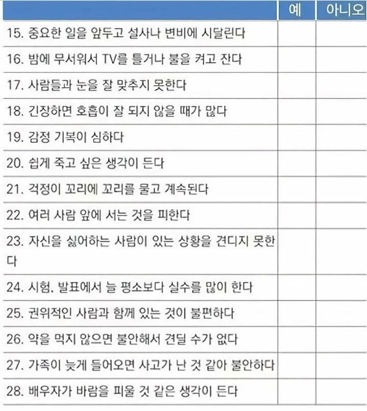 7개 이상 해당하면 매우 예민한 사람이라고 함.jpg | 인스티즈