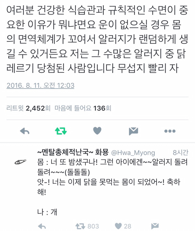건강한 식습관과 규칙적인 수면의 중요성(feat.닭알레르기) | 인스티즈