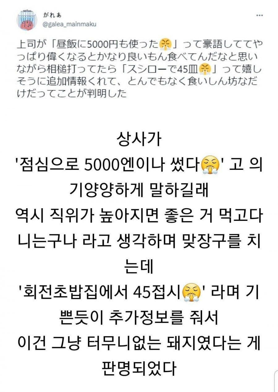 상사가 5만원짜리 점심을 먹었다고 자랑한다 | 인스티즈
