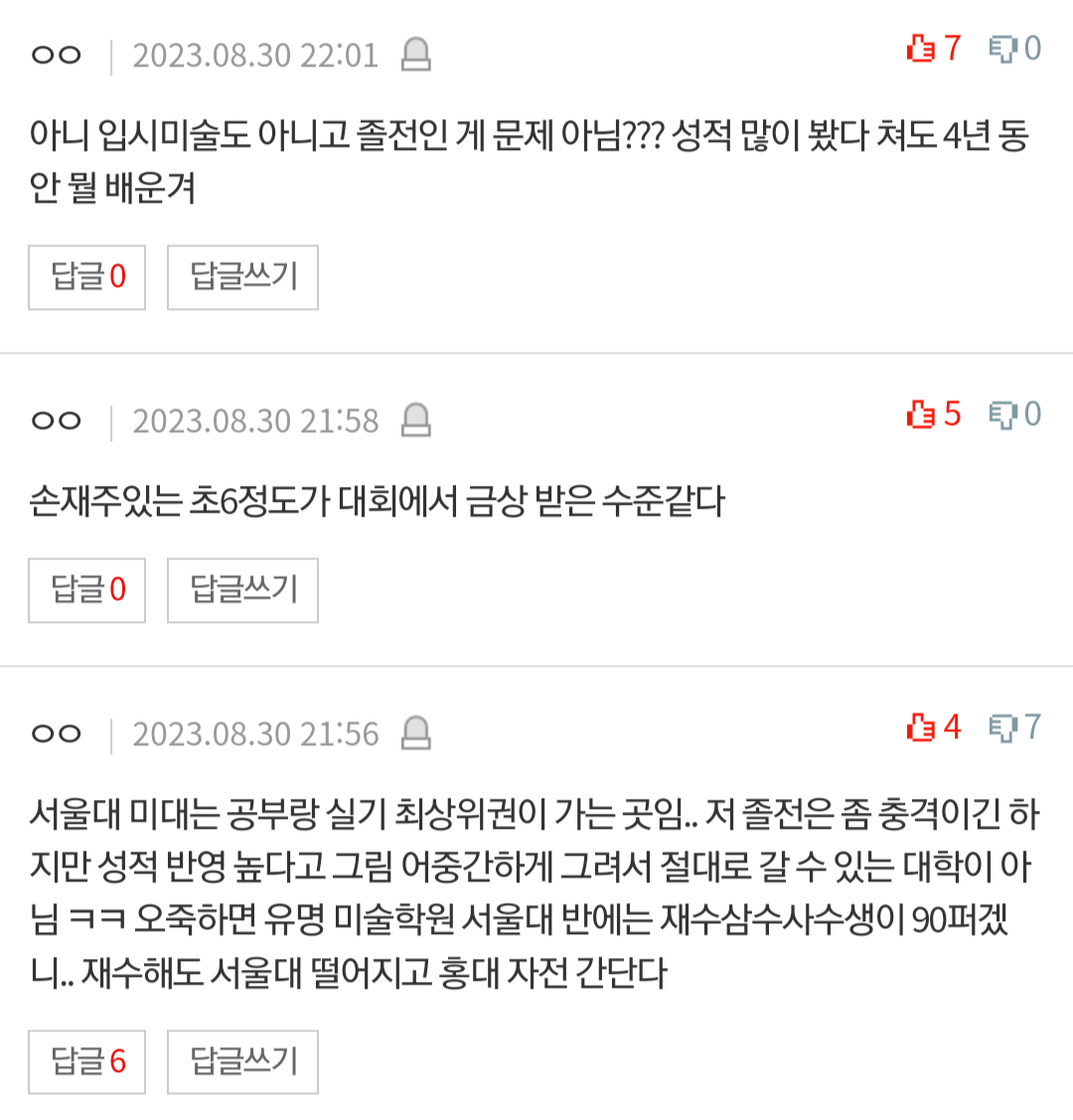 [네이트판] 근데 서울대 미대는 그림실력 안 보나 | 인스티즈