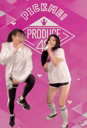 프듀48 한일 연습생의 우정.gif (장규리-노에) | 인스티즈