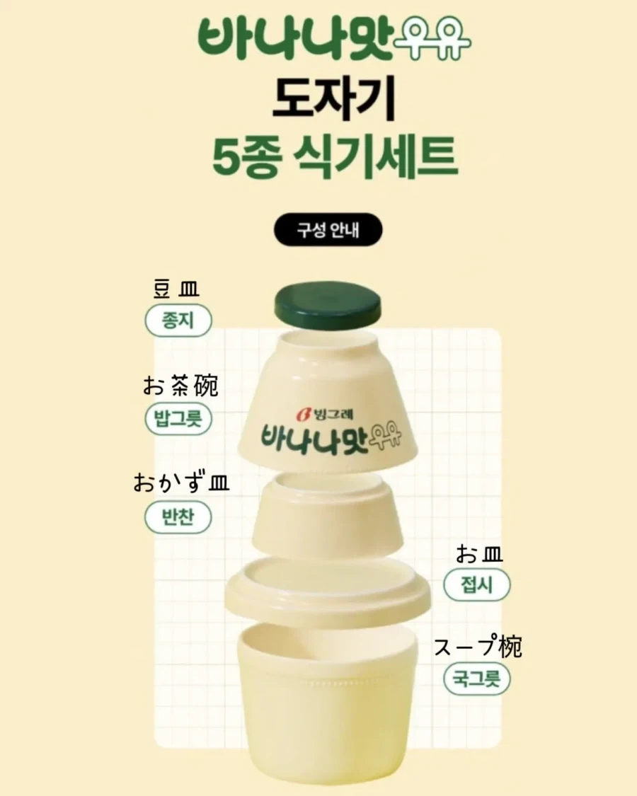 바나나맛 우유 식기 세트 | 인스티즈