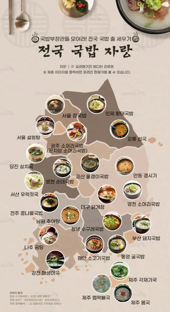 진짜 간단히 보는 전국 국밥 지도 | 인스티즈