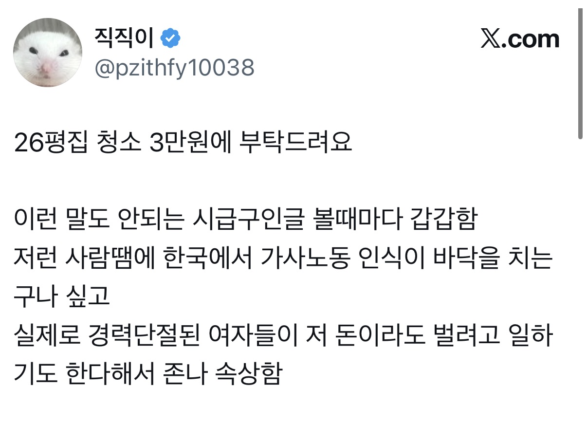 26평집 청소 부탁드려요 feat. 당근 | 인스티즈