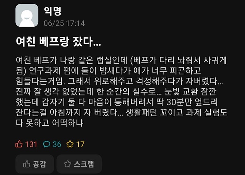 여친 베프랑 잤다 | 인스티즈