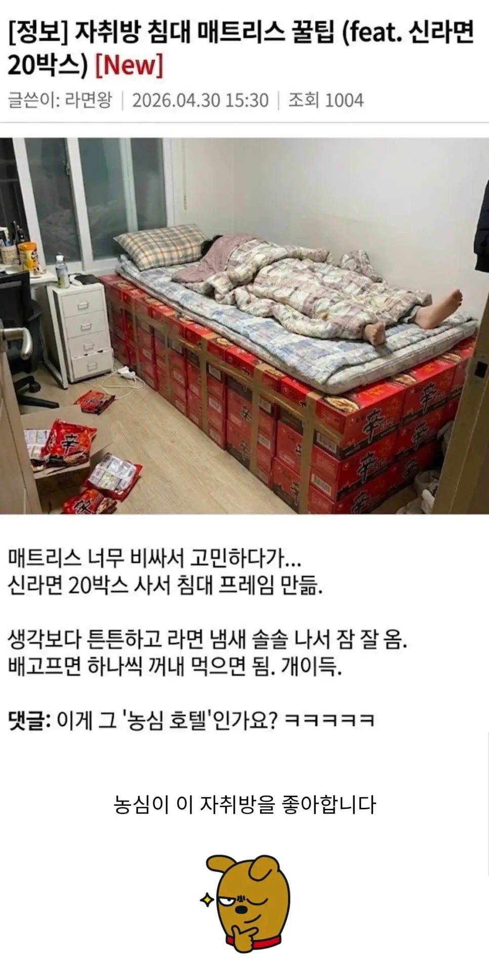 자취방 침대 매트리스 꿀팁 | 인스티즈