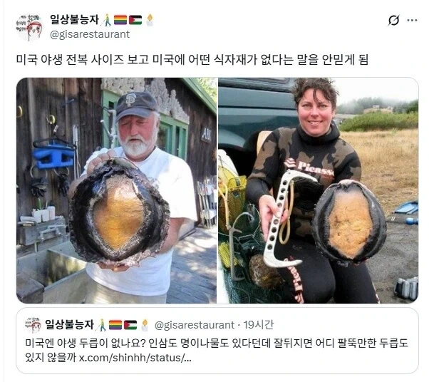 미국의 전복 크기 | 인스티즈