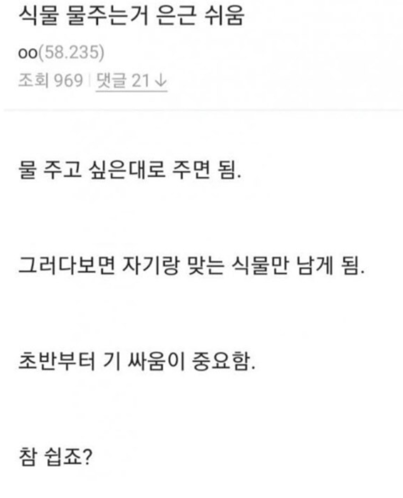 식물 잘 키우는 의외의 방법 | 인스티즈
