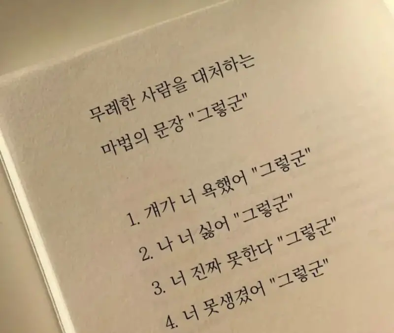 무례한 사람을 대처하는 마법의 문장 | 인스티즈