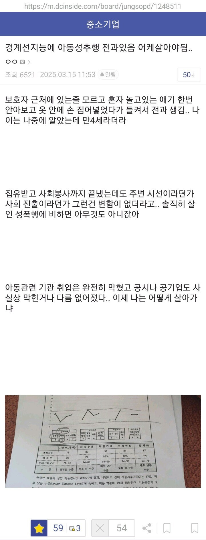 경계선지능에 아동성추행 전과있음 어케살아야됨 | 인스티즈