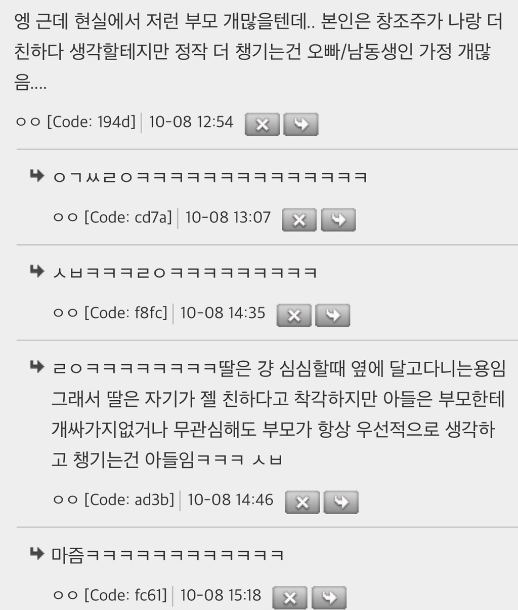 엄마들은 딸도 사랑하지만 교묘하게 아들을 편애한다.twt | 인스티즈
