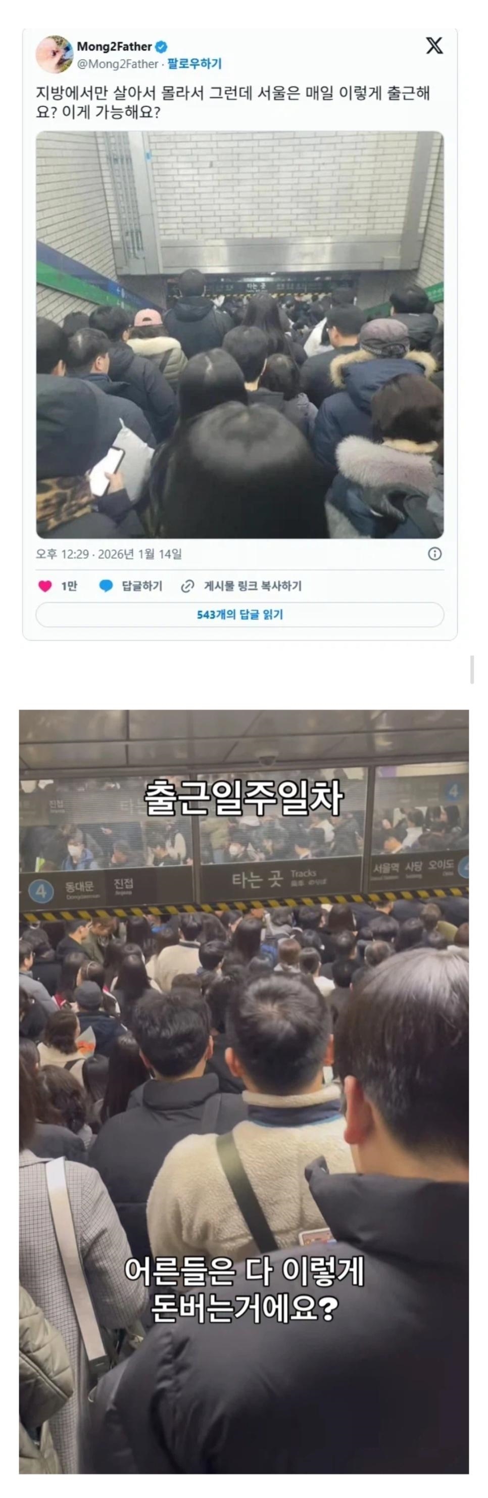 서울은 매일 이렇게 출근해요? | 인스티즈