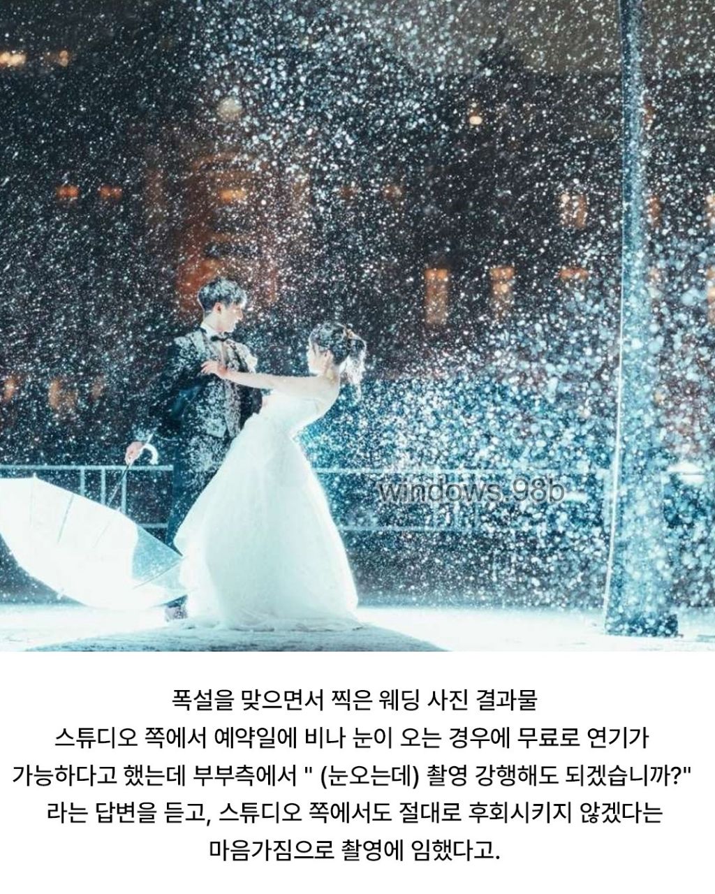 폭설 내리는날 찍은 웨딩 사진 | 인스티즈