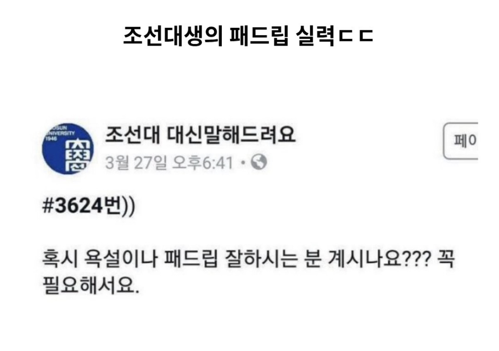 조선대생의 패드립 실력 | 인스티즈