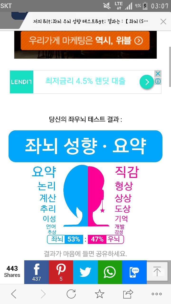 좌뇌우뇌 성향 테스트하기 | 인스티즈