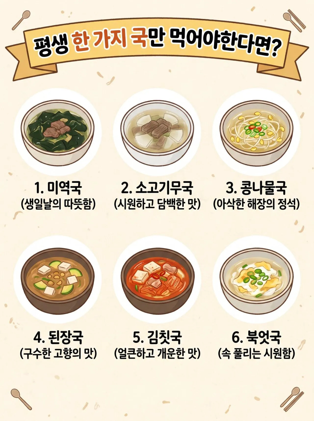 평생 한가지 국만 먹어야한다면? | 인스티즈