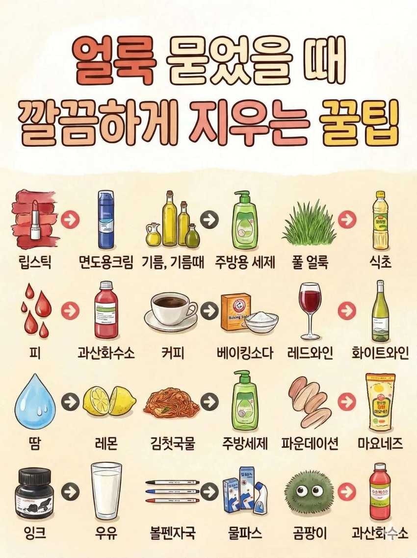얼룩 묻었을 때 지우는 팁 | 인스티즈