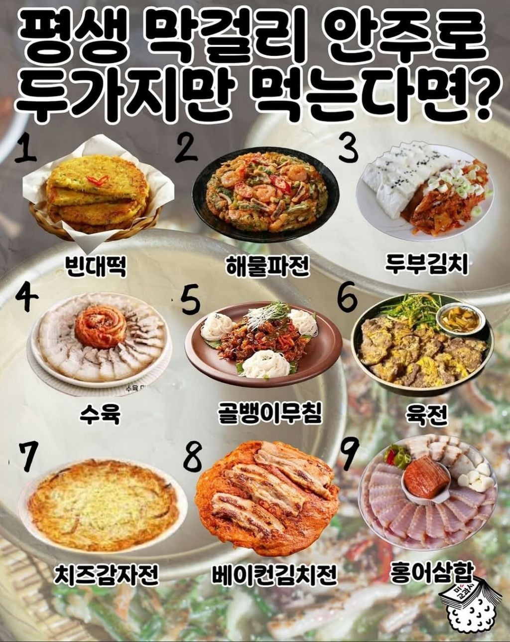 평생 막걸리 안주로 두가지만 먹는다면? | 인스티즈