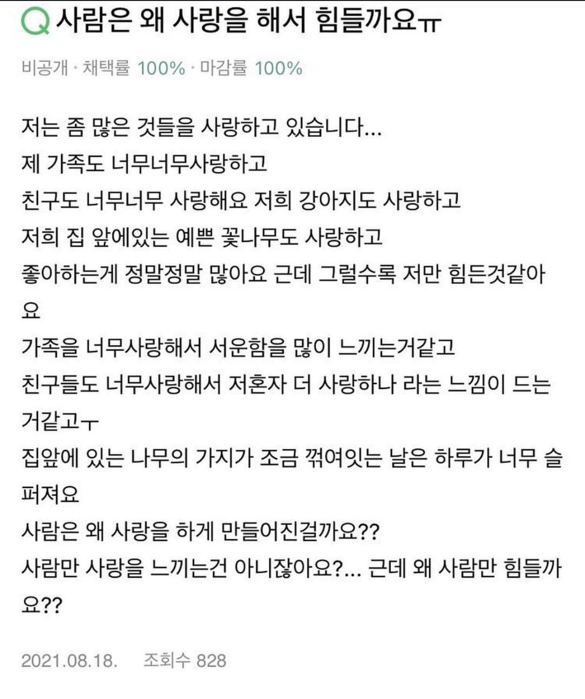 이런 질문들 왠지 일상을 살다가 가끔 생각난다.kin | 인스티즈