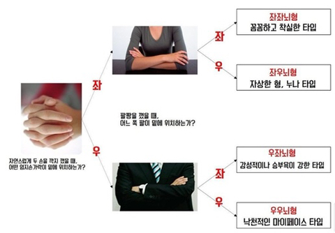 깍지 낀 손,팔짱으로 알아보는 유형타입.twt | 인스티즈