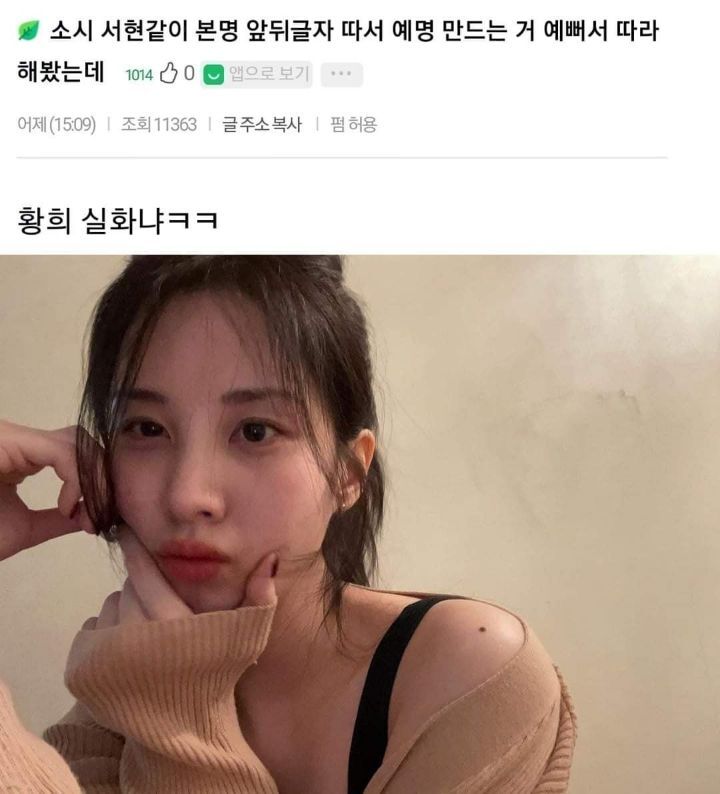 소녀시대 서현식으로 예명 만들기 | 인스티즈
