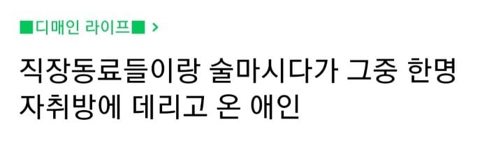 애인이 직장동료들이랑 술마시다가 이성동료를 자취방에 데려와서 1대1로 술 더 먹는거 이해 가능합니까? | 인스티즈