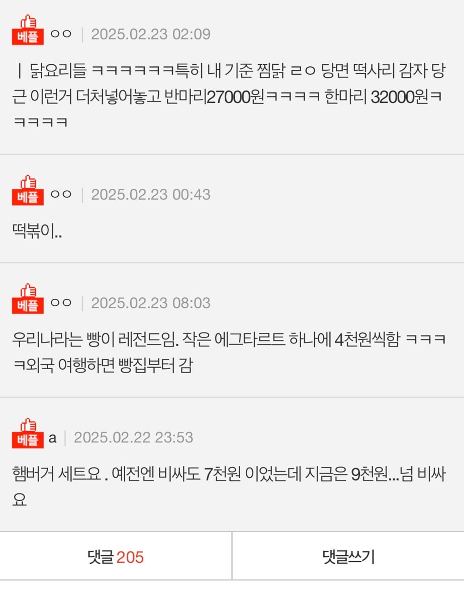 요즘 너무 비싸졌다 생각드는 음식 있나요?..jpg | 인스티즈