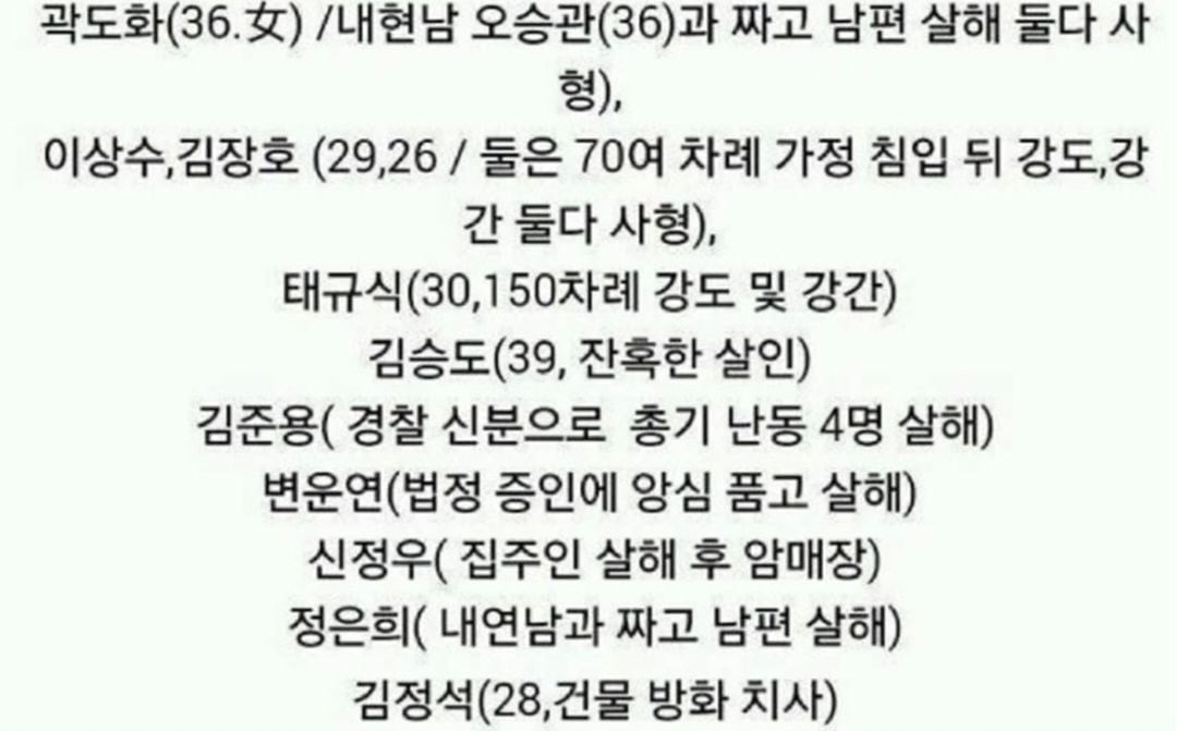 대한민국 마지막 사형집행 | 인스티즈