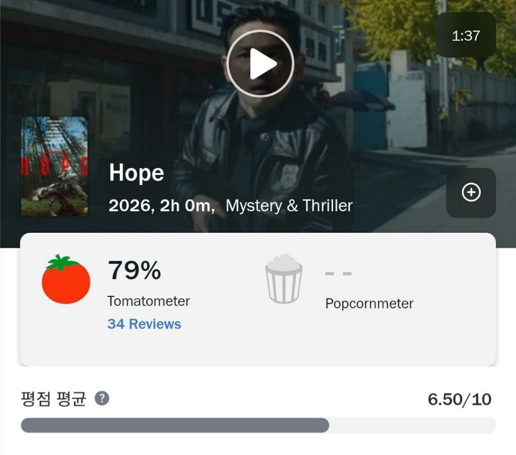 나홍진 호프, 레박•로튼•메타 점수[칸영화제 종료] | 인스티즈