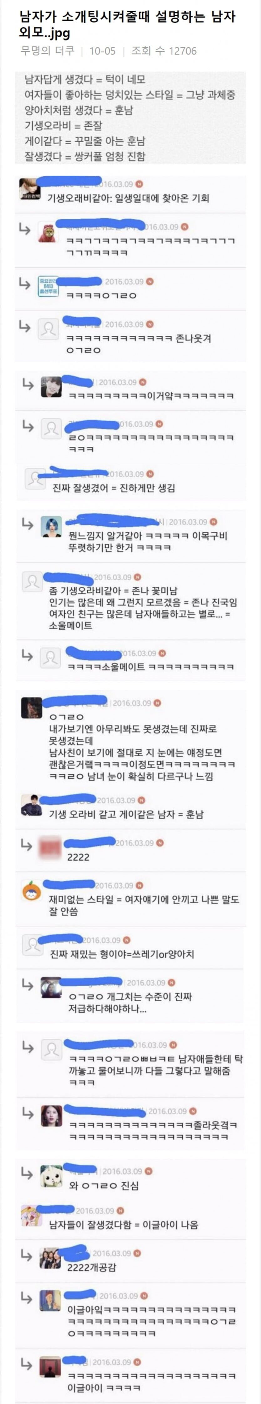 남자가 소개팅 시켜줄 때 설명하는 남자 외모 | 인스티즈