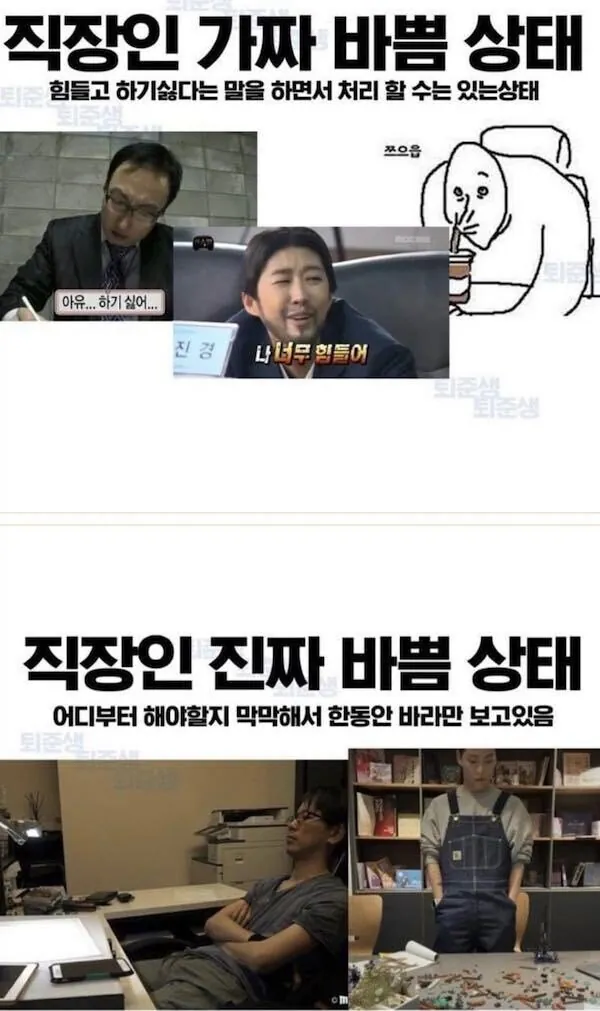직장인 가짜 바쁨 VS 진짜 바쁨.jpg | 인스티즈