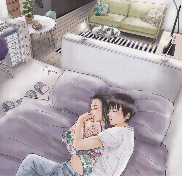 설렘 폭발하는 19금 연애 일러스트.jpg | 인스티즈