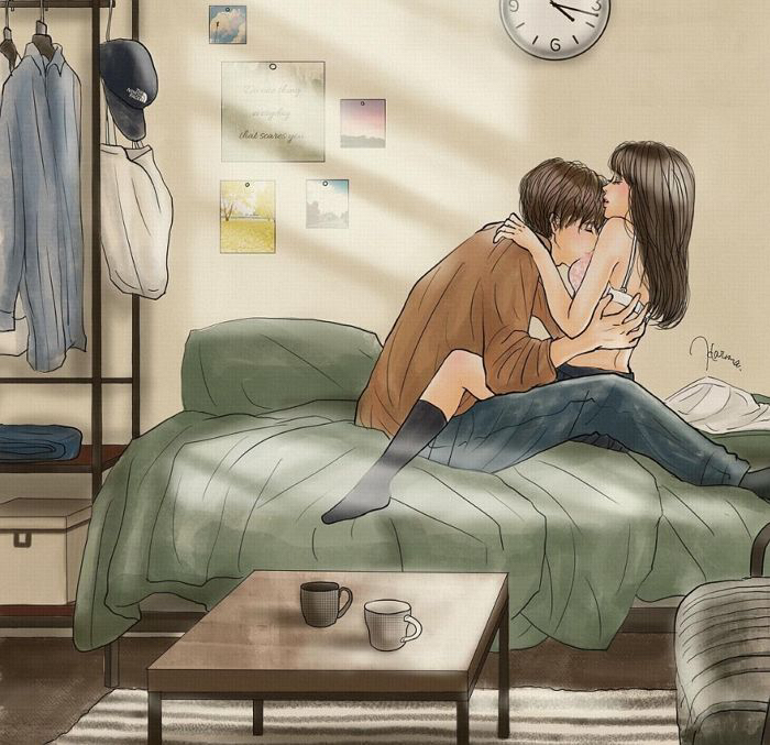 설렘 폭발하는 19금 연애 일러스트.jpg | 인스티즈