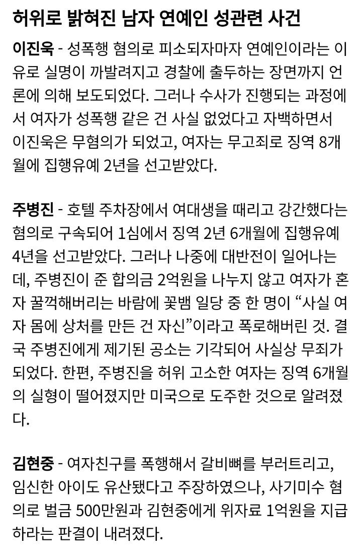 대한민국 미투/무고 사건 레전드 모음 | 인스티즈