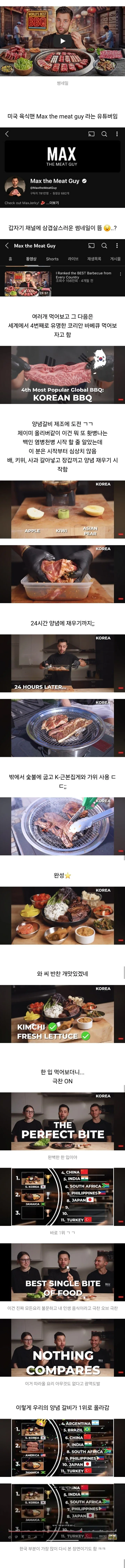 미국 700만 유튜버가 뽑은 세계 바베큐 순위 | 인스티즈