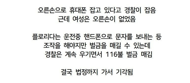 미국에서 운전하면서 오른손으로 폰하다가 걸린 사람 | 인스티즈