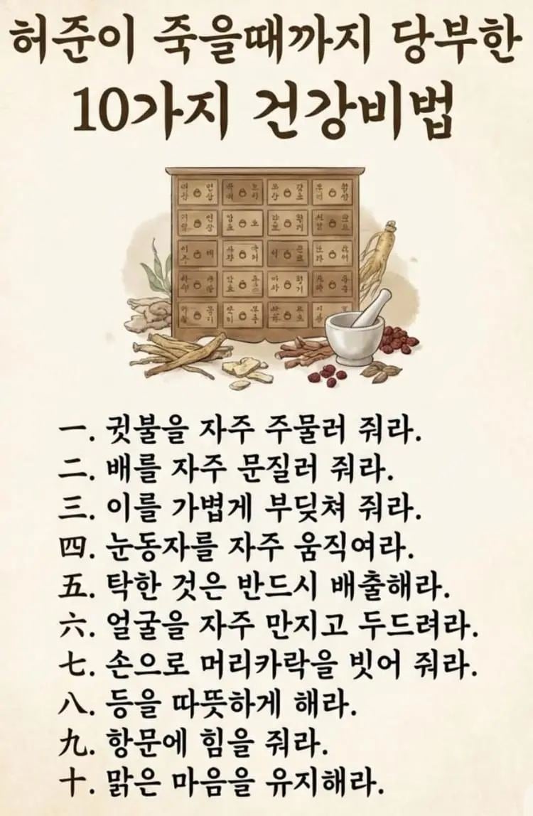 허준이 죽을때까지 당부한 10가지 건강비법 | 인스티즈