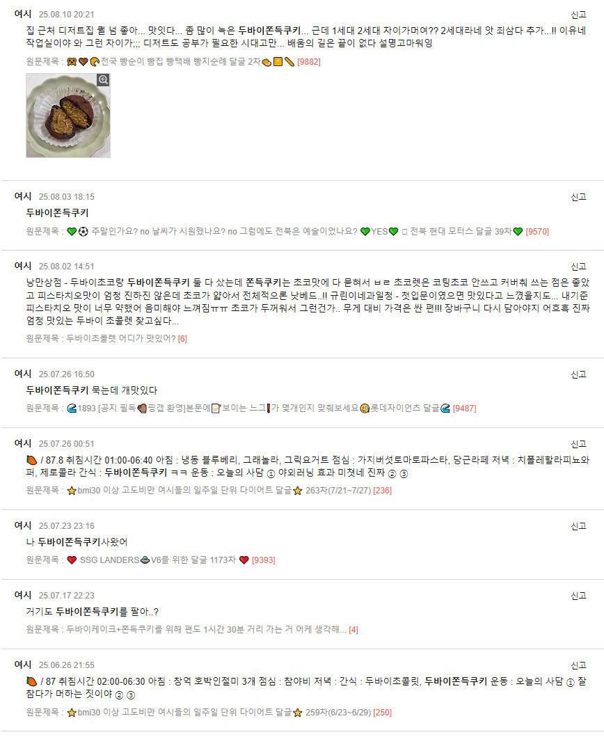 여시에서 두바이쫀득쿠키 누가 먼저 언급했는지 연어해봄 | 인스티즈