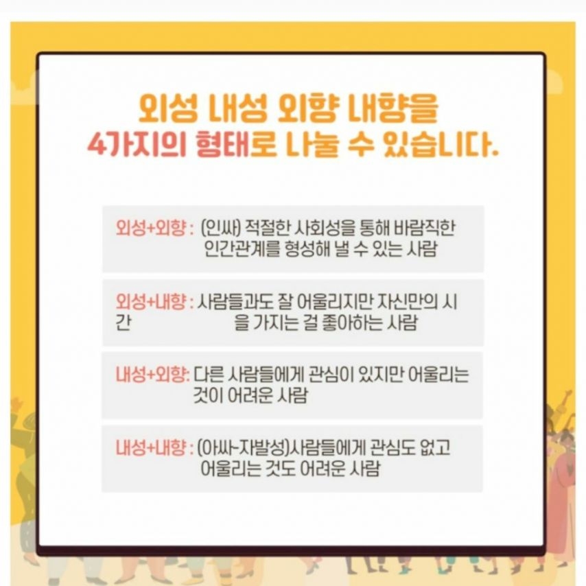 외성, 외향, 내성, 내향 | 인스티즈