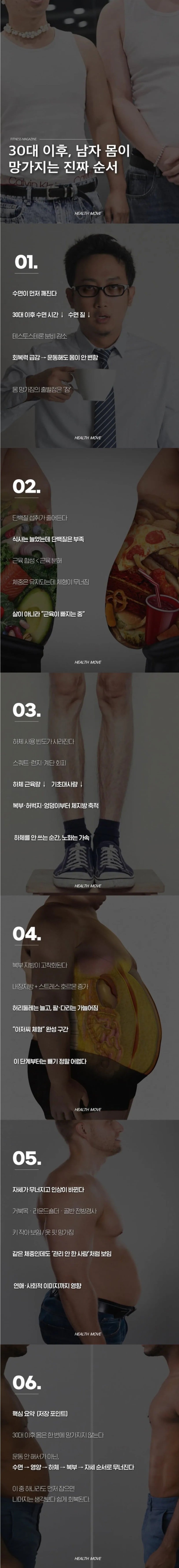 30대 이후, 남자 몸이 망가지는 순서 | 인스티즈
