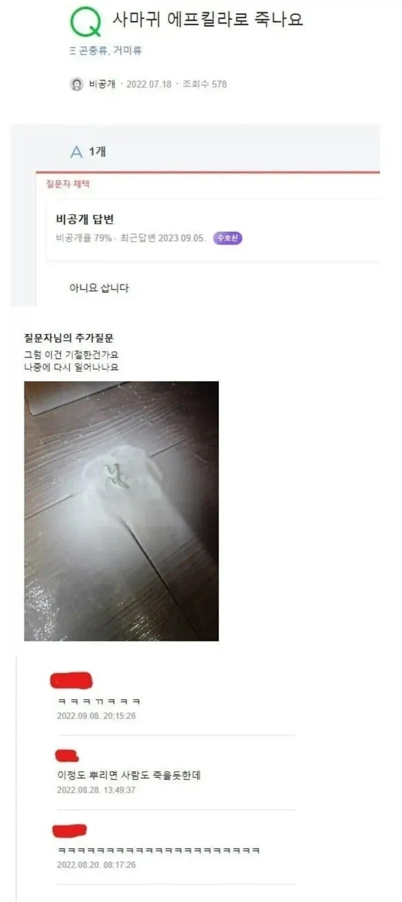 사마귀 에프킬라로 죽나요? .jpg | 인스티즈