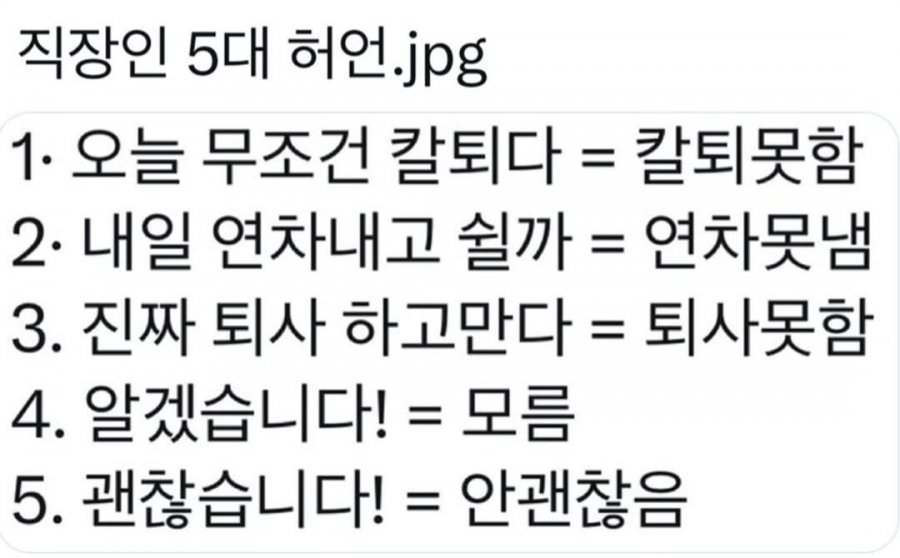 직장인 5대 허언 | 인스티즈