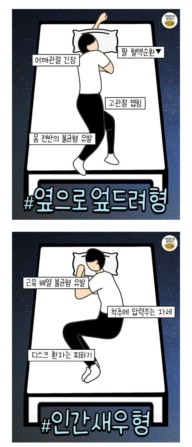 의사가 말리는 수면 자세 | 인스티즈