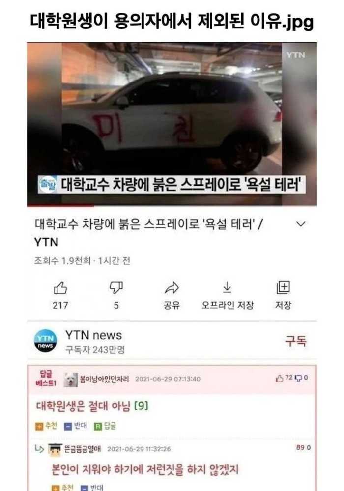 대학원생이 용의자에서 제외된 이유 | 인스티즈