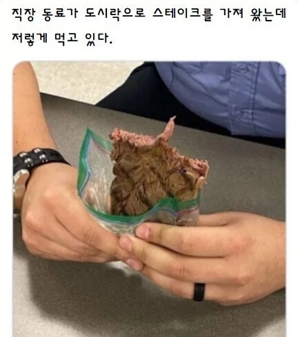 도시락으로 스테이크를 싸온 직장 동료 | 인스티즈